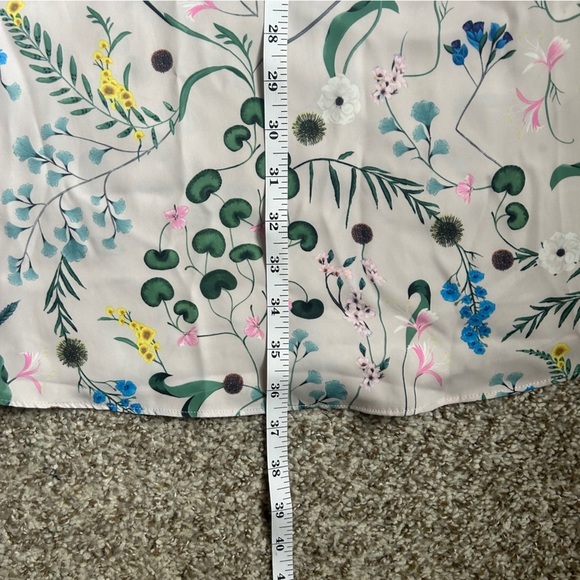 Anna Glover x H&M Cream Dress Floral Design Tunic Flowy Casual Formal Summer - Picture 10 of 10